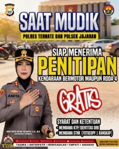 Mudik Lebaran Lebih Tenang, Polres Ternate Sediakan Penitipan Motor dan Mobil Gratis