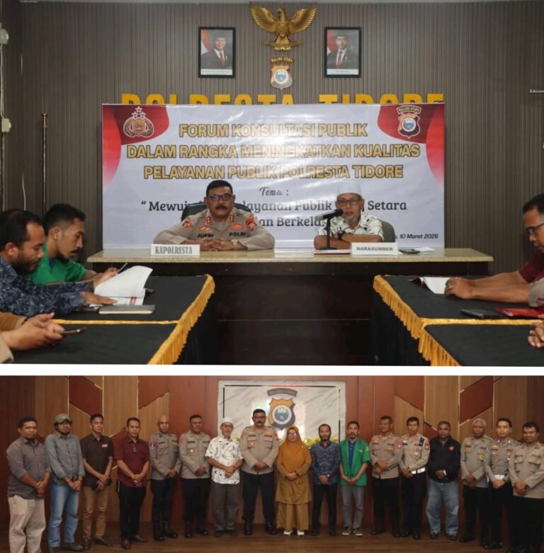 Polresta Tidore Gelar Forum Konsultasi Publik, Perkuat Komitmen Pelayanan yang Transparan dan Berkualitas